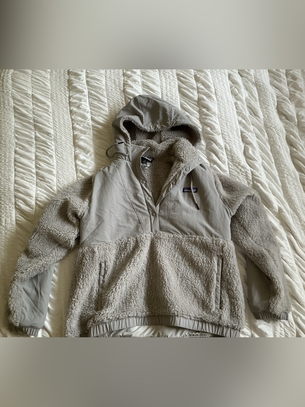 Patagonia Grey Sherpa Hoodie Pullover